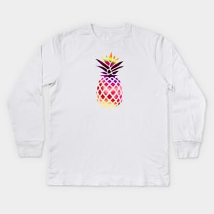 Colorful pineapple Kids Long Sleeve T-Shirt